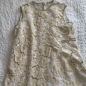 Elegant Floral Lace Kids Dress - Cream